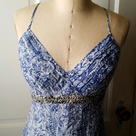 Maxazria Collection Cotton/Silk Sexy Beach Vacation Chic light chambray dress - Picture 3 of 8